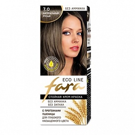 FARA ECO LINE Krēms-krāsa matiem - 7.0 dabīgs pelēkbrūns, 125g